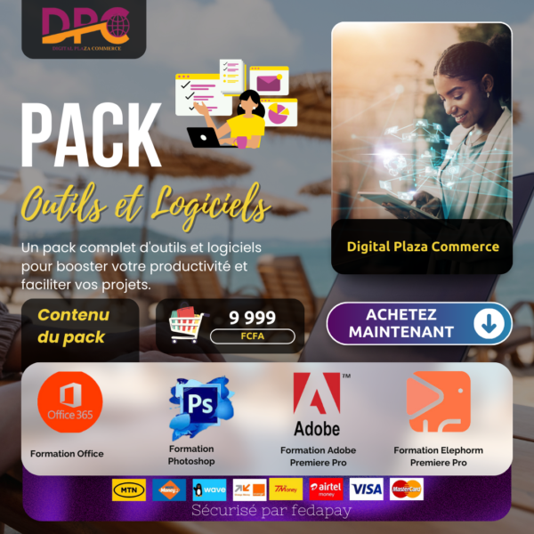 Pack Outils et Logiciels - Formations Adobe Premiere Pro, Office, Photoshop, et Elephorm Premiere Pro