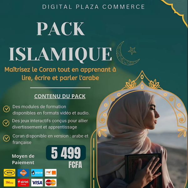 Pack Islamique: Maîtrisez le Coran tout en apprenant à lire, écrire et parler l'arabe.