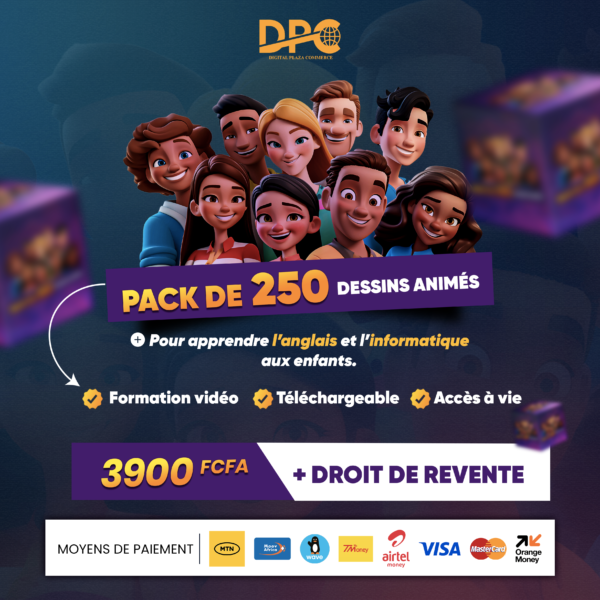 Pack 250 Dessins Animés Éducatifs – Anglais et Informatique