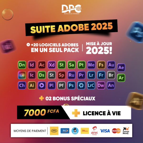 Suite Adobe 2025 – Pack Complet Logiciels